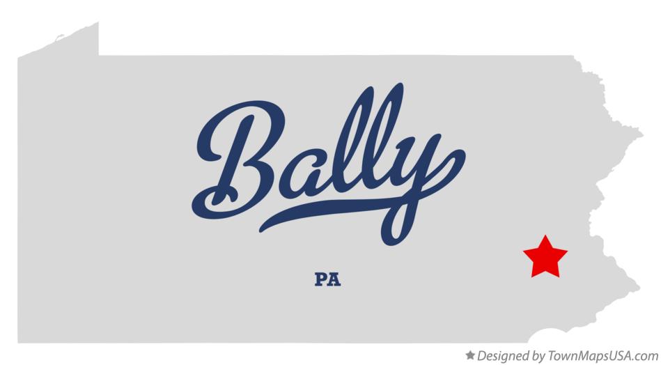Map of Bally Pennsylvania PA
