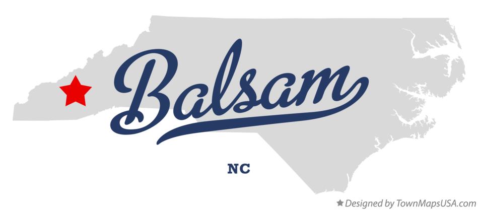 Map of Balsam North Carolina NC