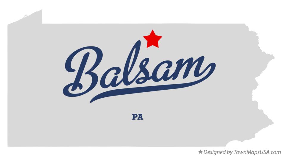 Map of Balsam Pennsylvania PA