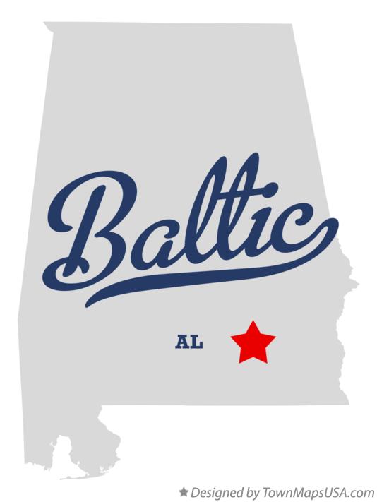 Map of Baltic Alabama AL