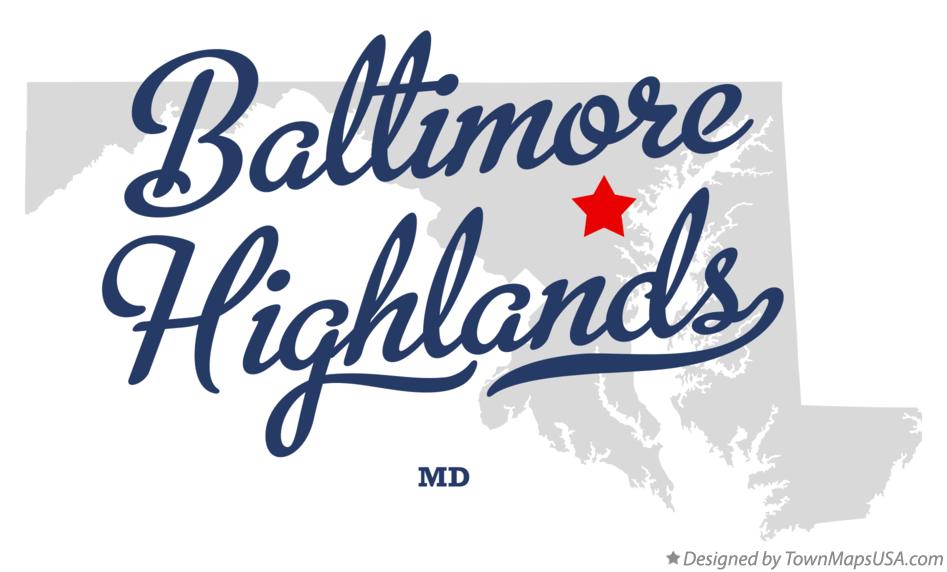Map of Baltimore Highlands Maryland MD
