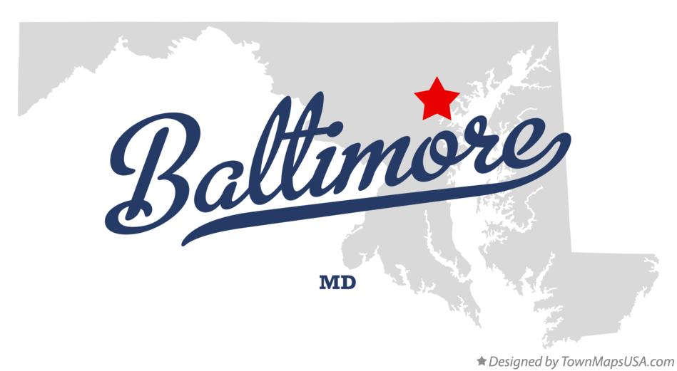 Map of Baltimore Maryland MD