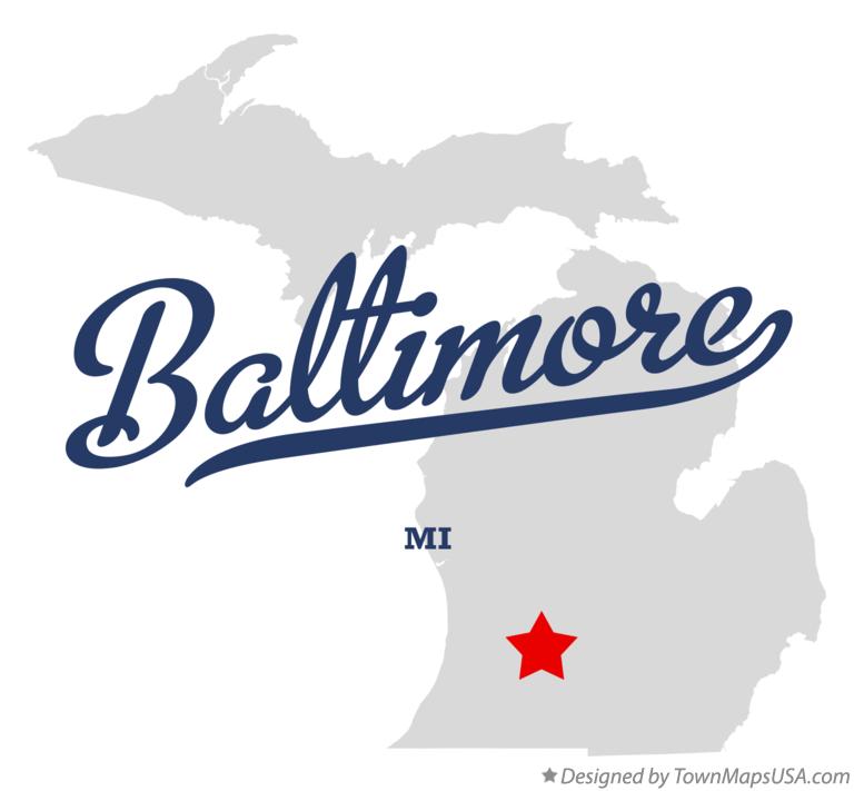 Map of Baltimore Michigan MI