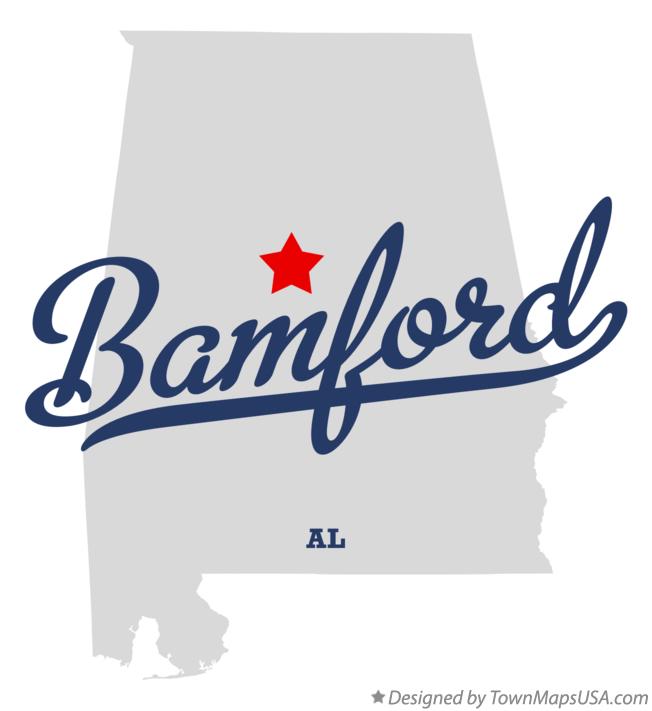 Map of Bamford Alabama AL