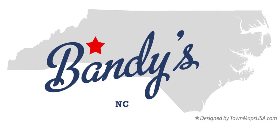 Map of Bandy's North Carolina NC