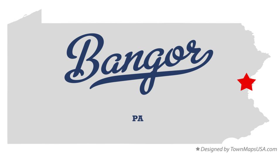 Map of Bangor Pennsylvania PA