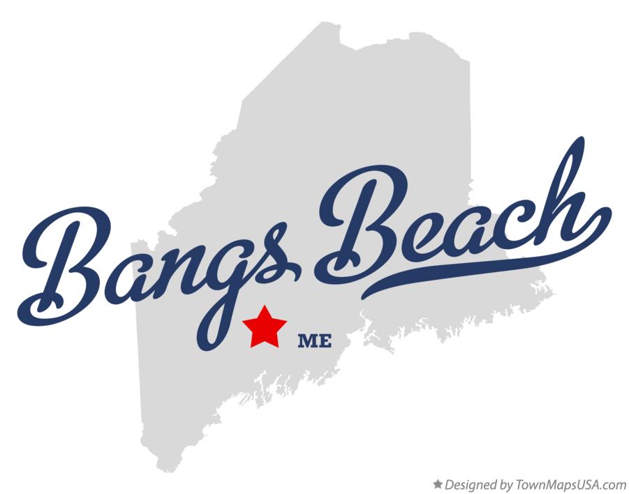 Map of Bangs Beach Maine ME