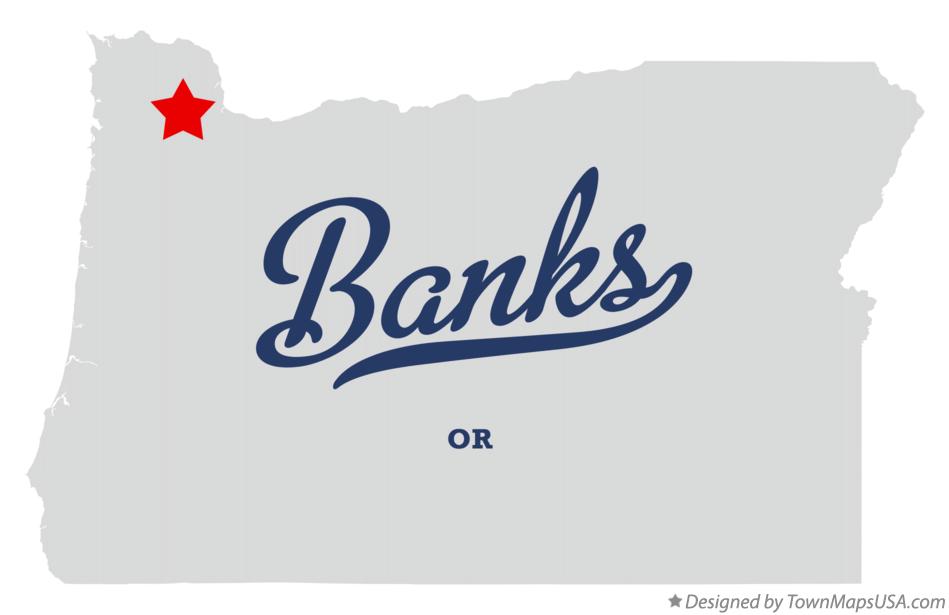 Map of Banks Oregon OR