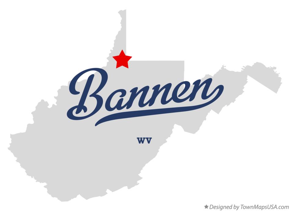 Map of Bannen West Virginia WV