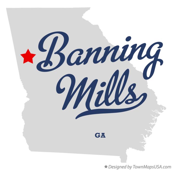 Map of Banning Mills Georgia GA