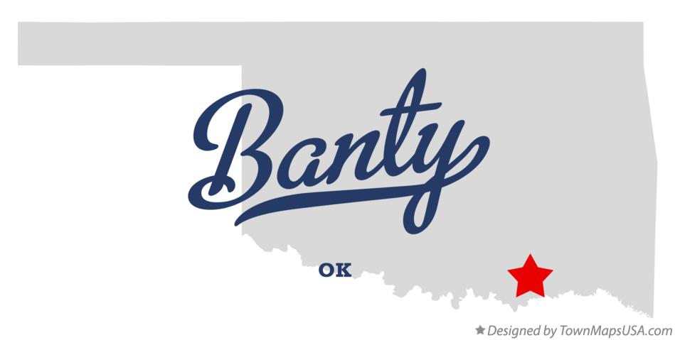 Map of Banty Oklahoma OK