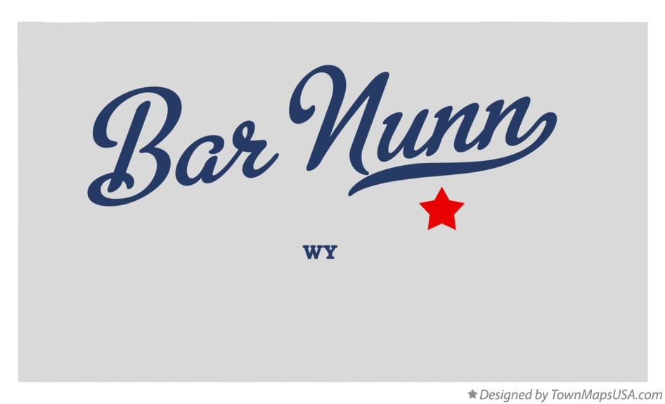 Map of Bar Nunn Wyoming WY