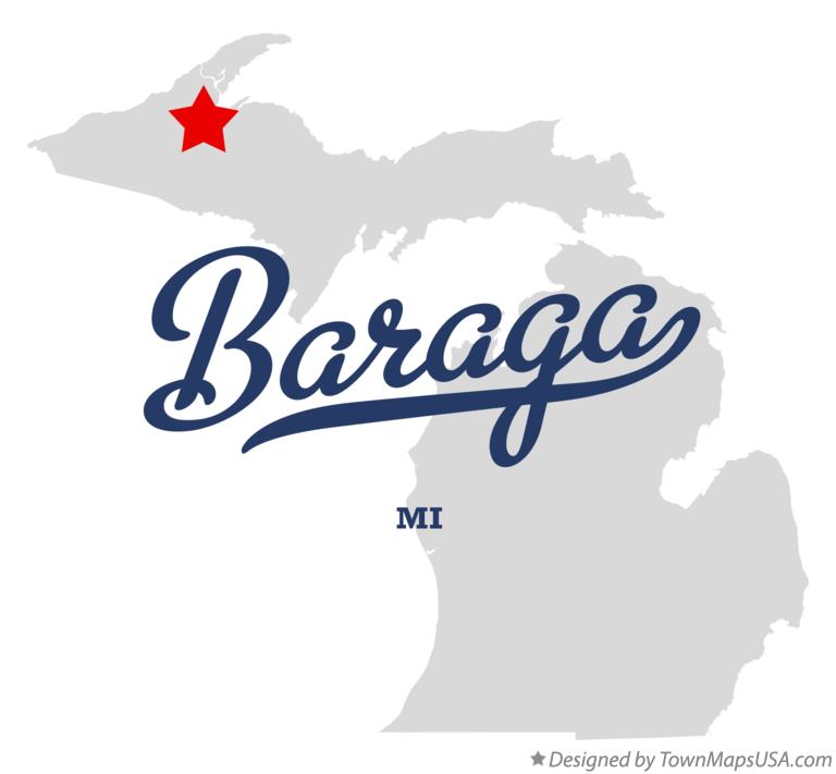 Map of Baraga Michigan MI
