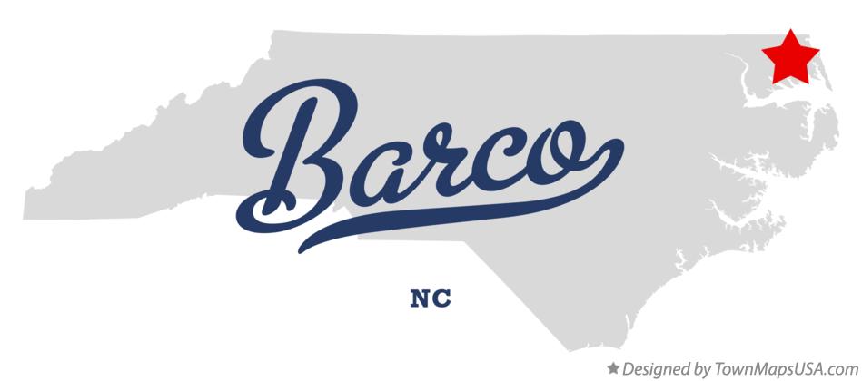Map of Barco North Carolina NC