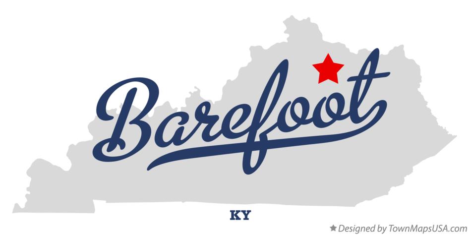 Map of Barefoot Kentucky KY
