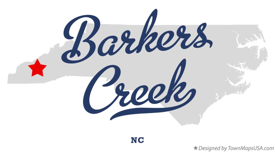 Map of Barkers Creek North Carolina NC