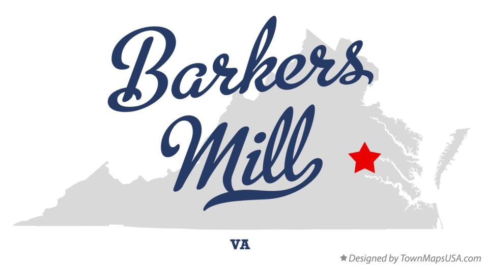Map of Barkers Mill Virginia VA