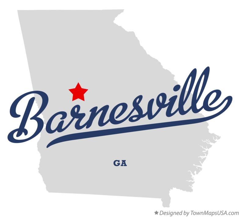 Map of Barnesville, GA,