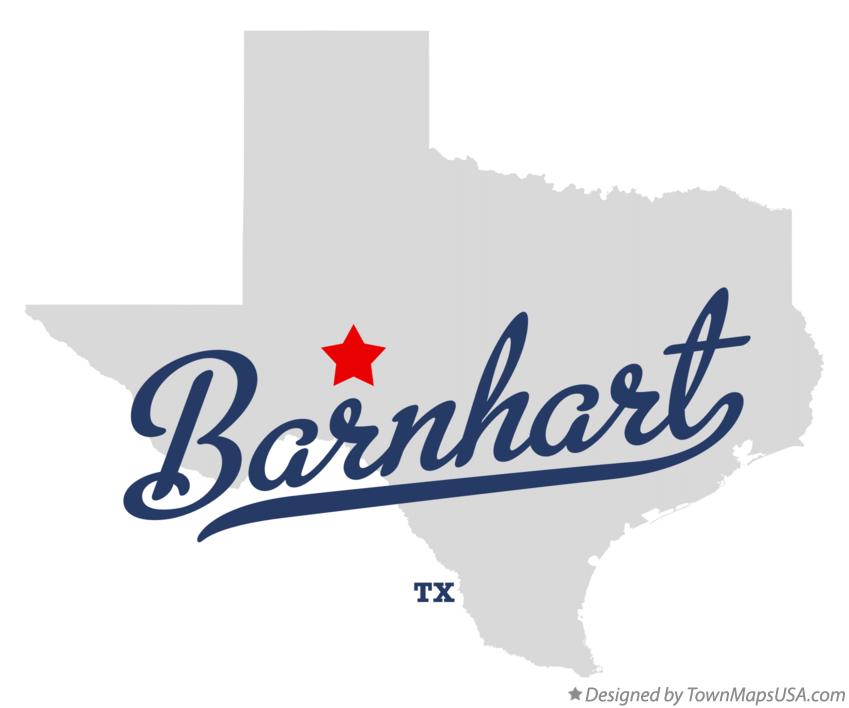 Map of Barnhart Texas TX