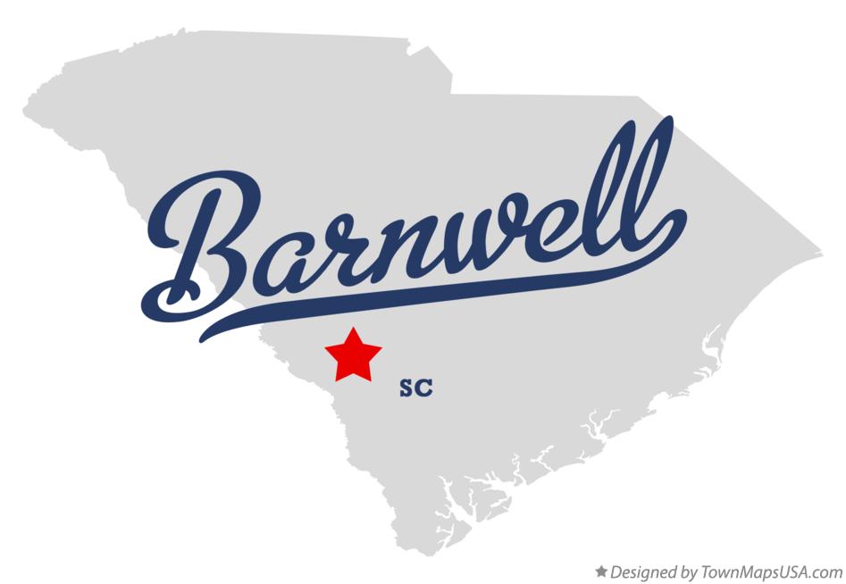 Map of Barnwell South Carolina SC