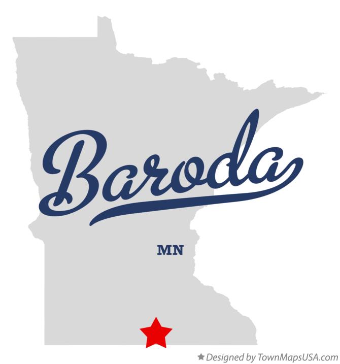 Map of Baroda Minnesota MN