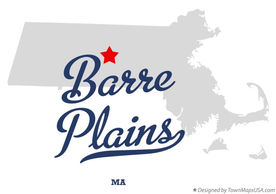 Map of Barre Plains Massachusetts MA