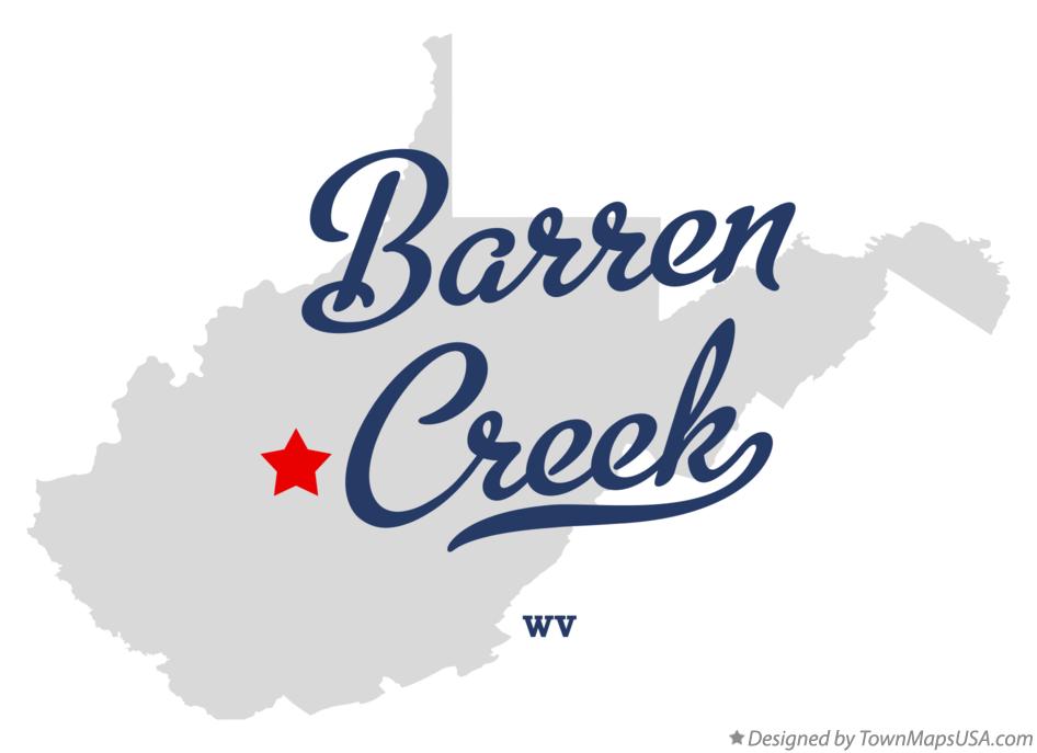 Map of Barren Creek West Virginia WV