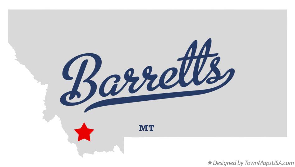 Map of Barretts Montana MT