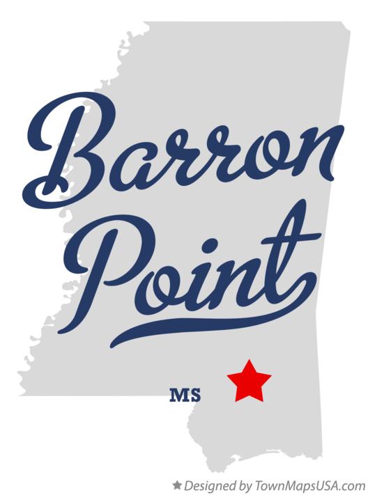 Map of Barron Point Mississippi MS