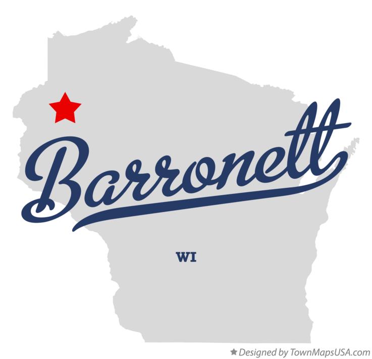 Map of Barronett Wisconsin WI