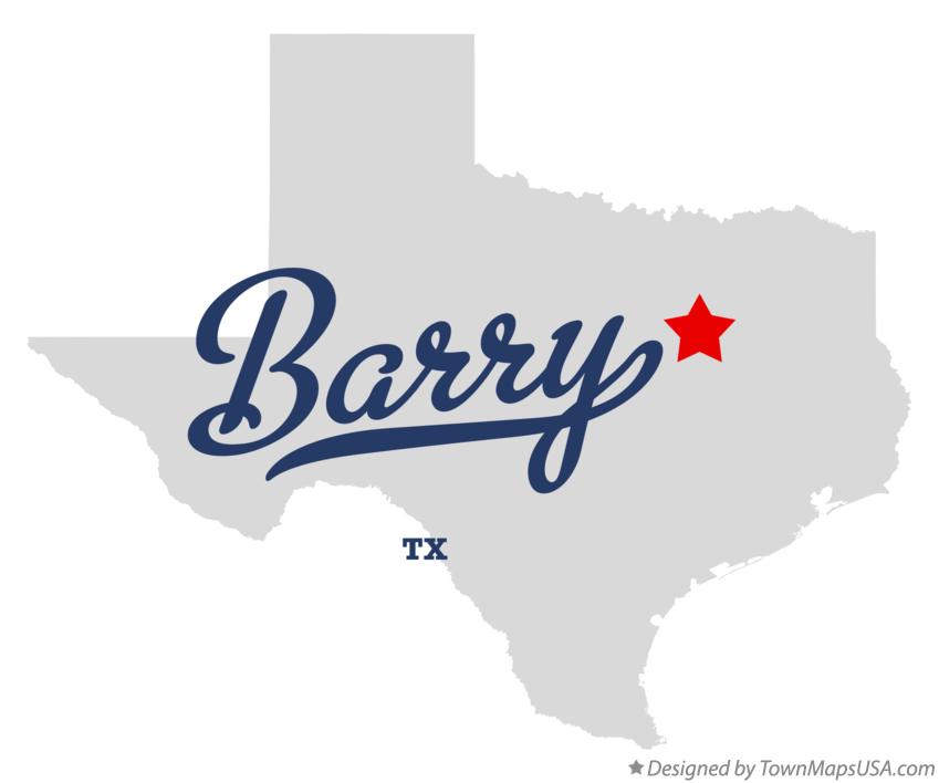 Map of Barry Texas TX