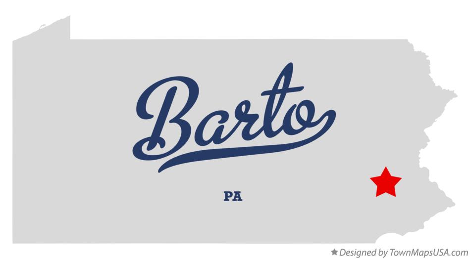 Map of Barto Pennsylvania PA