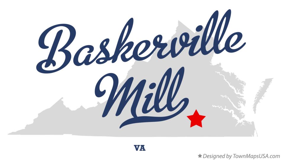 Map of Baskerville Mill Virginia VA