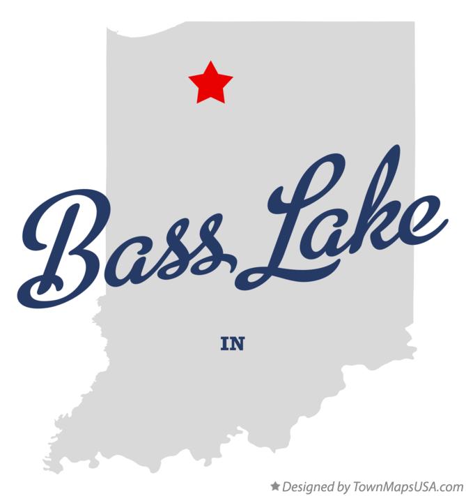 Map of Bass Lake Indiana IN