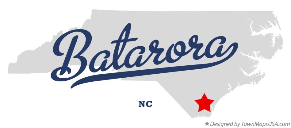Map of Batarora North Carolina NC
