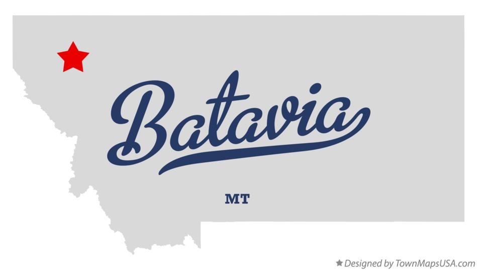 Map of Batavia Montana MT