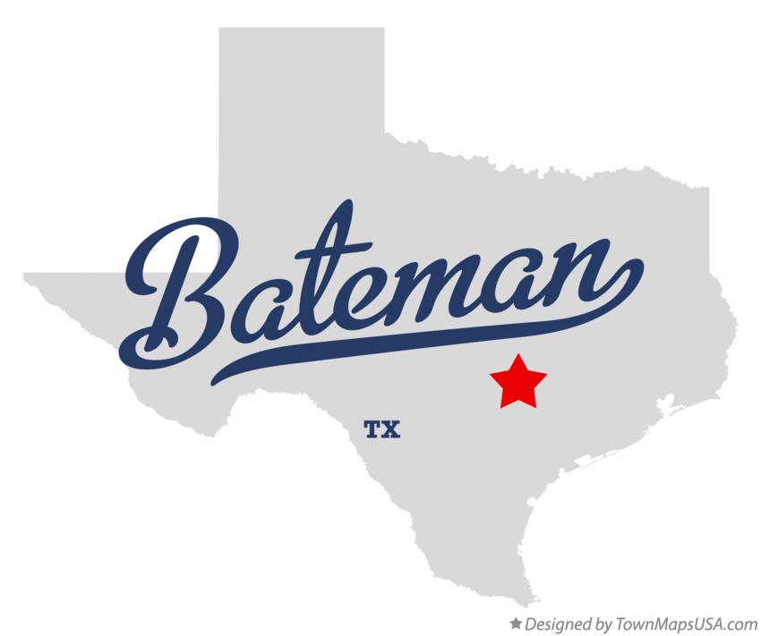 Map of Bateman Texas TX