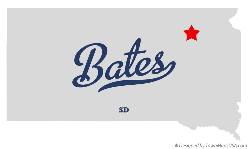 Map of Bates South Dakota SD