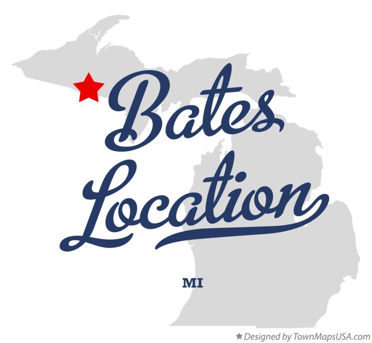 Map of Bates Location Michigan MI