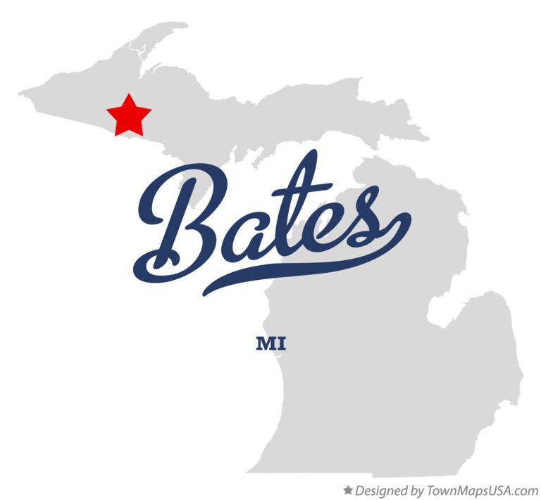 Map of Bates Michigan MI