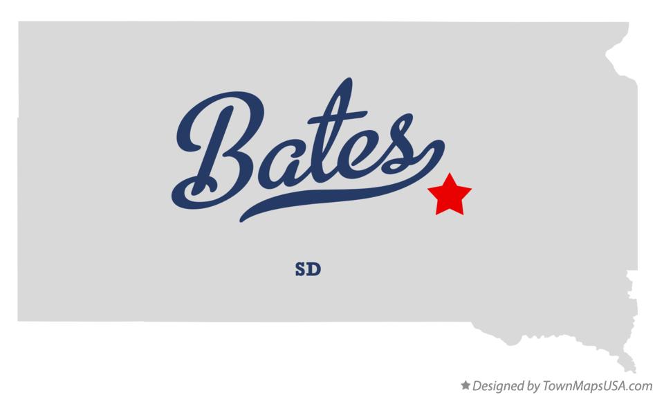 Map of Bates South Dakota SD