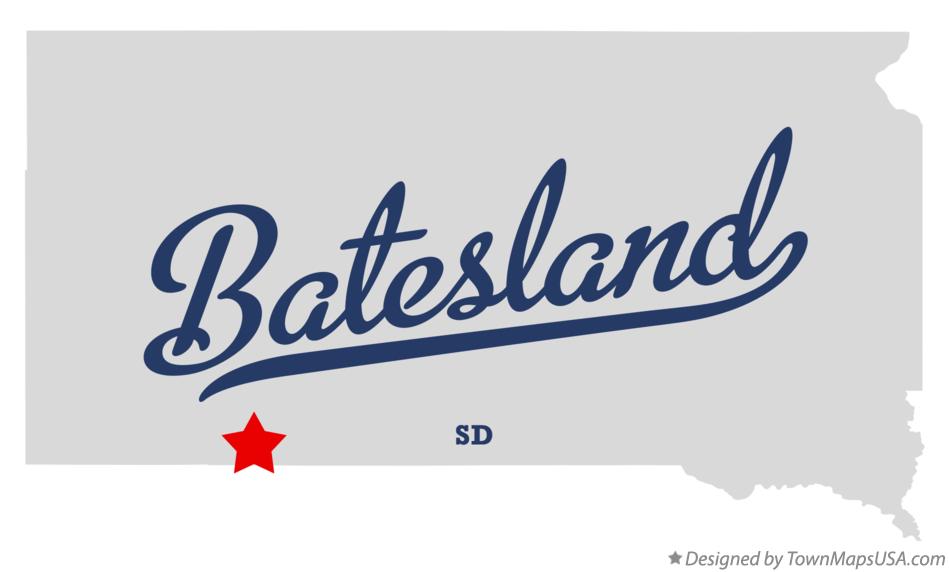 Map of Batesland South Dakota SD