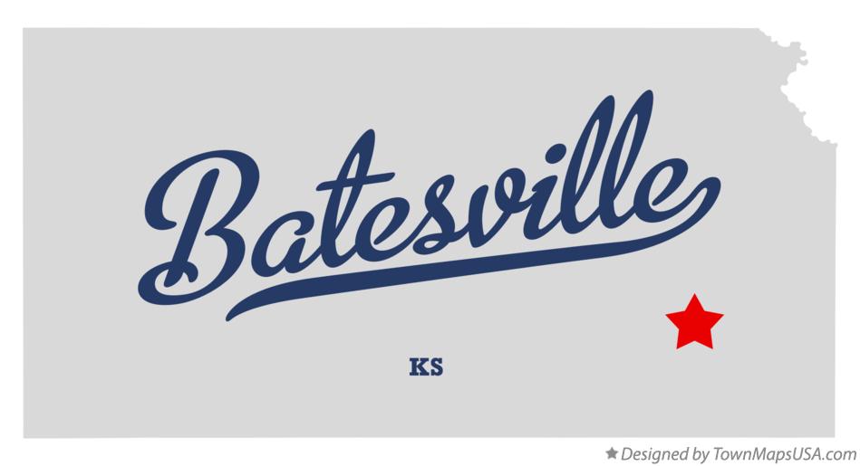 Map of Batesville Kansas KS