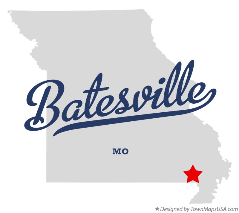 Map of Batesville Missouri MO