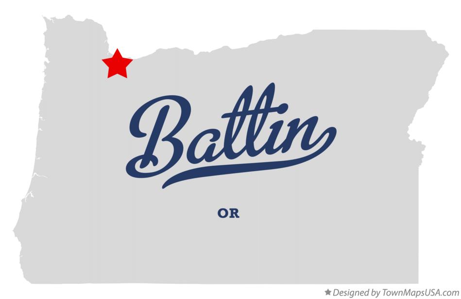 Map of Battin Oregon OR