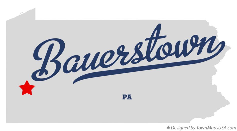 Map of Bauerstown Pennsylvania PA