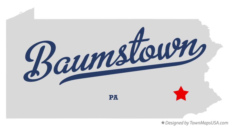Map of Baumstown Pennsylvania PA