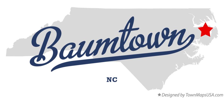 Map of Baumtown North Carolina NC