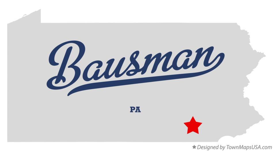 Map of Bausman Pennsylvania PA