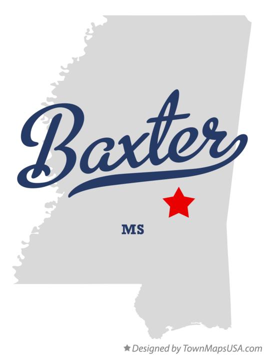 Map of Baxter Mississippi MS